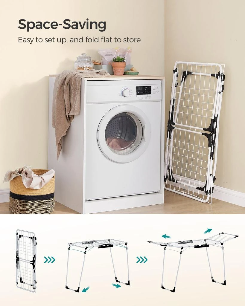 商品BreeBe|Foldable Clothes Drying Rack White,价格¥611,第4张图片详细描述