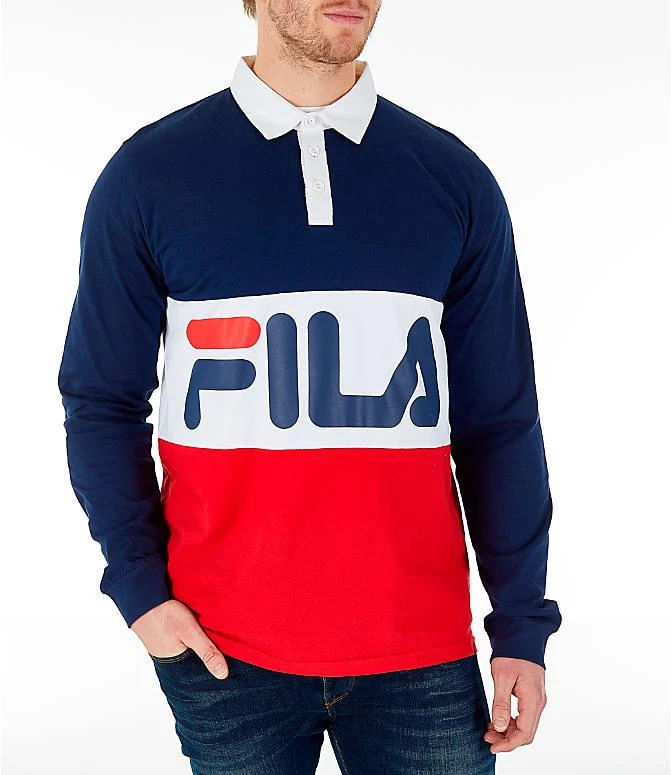 商品Fila|Men's FILA Harley Rugby Long Sleeve Collared Shirt,价格¥149,第2张图片详细描述