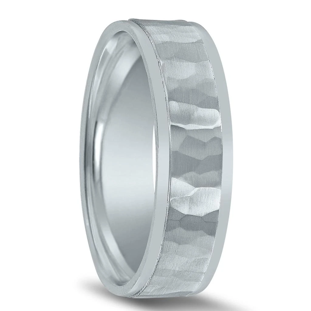 商品SSELECTS|Men's 10K White Gold 6Mm Wedding Band With Hammered Center,价格¥5359,第2张图片详细描述