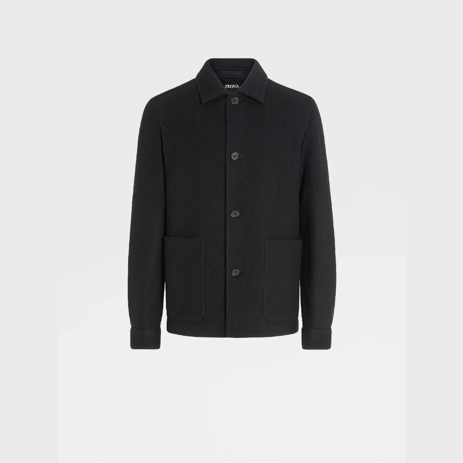 【预售】 杰尼亚 24秋冬 男士 长袖衬衫 BLACK WOOL AND CASHMERE CHORE JACKET 450074-1DHAQ0 商品