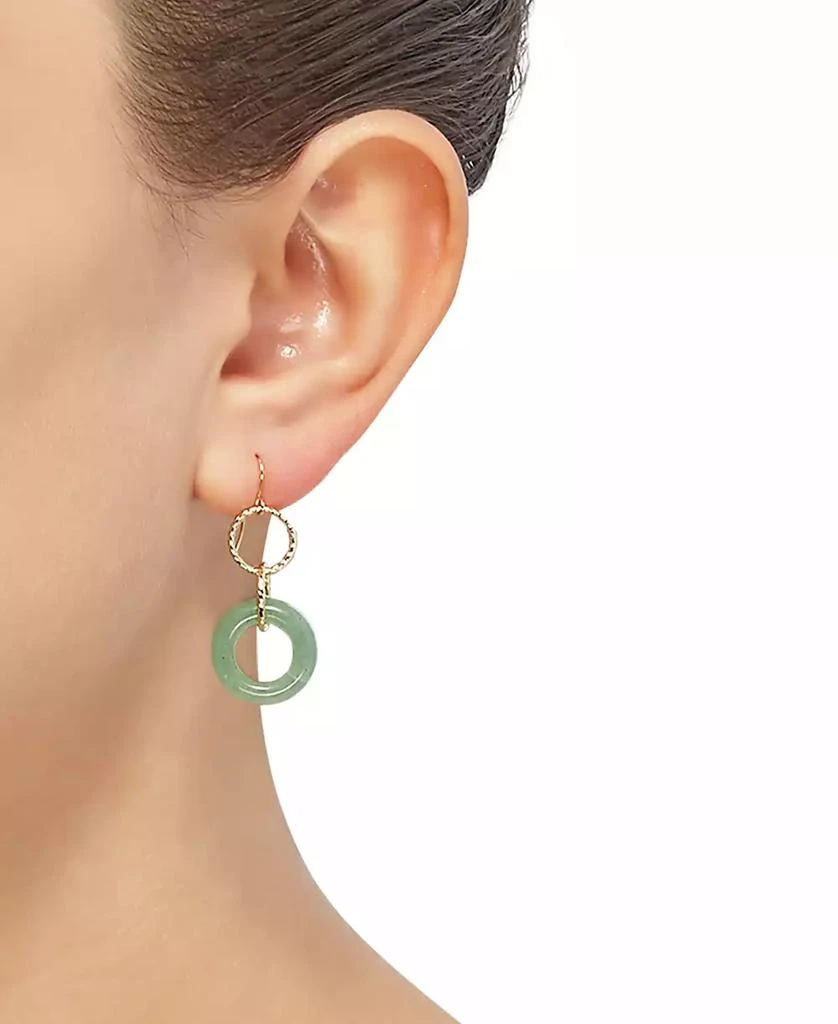 商品Macy's|Jade Multi-Ring Drop Earrings in 10k Gold,价格¥2314,第2张图片详细描述