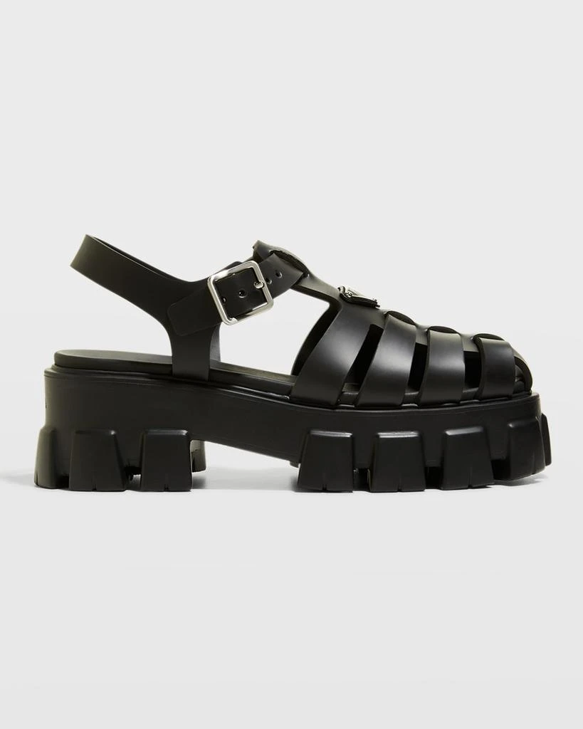 商品Prada|Rubber Logo Chunky-Sole Fisherman Sandals,价格¥6787,第1张图片