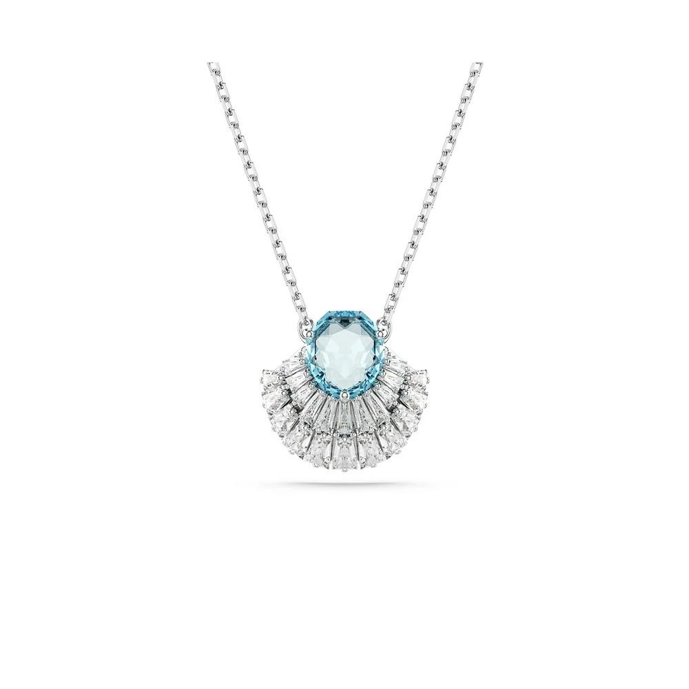 商品Swarovski|Shell, Blue, Rhodium Plated Idyllia Pendant Necklace,价格¥1242,第1张图片