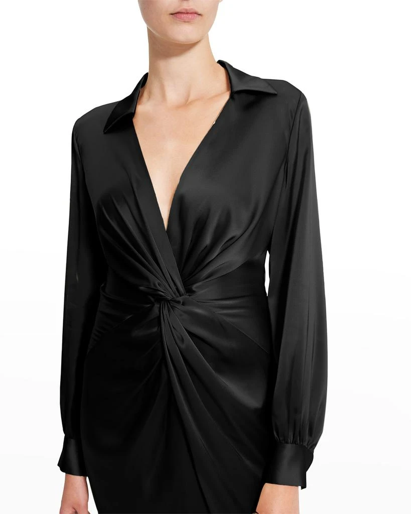 商品Theory|Twisted-Front Satin Midi Dress,价格¥1074,第5张图片详细描述