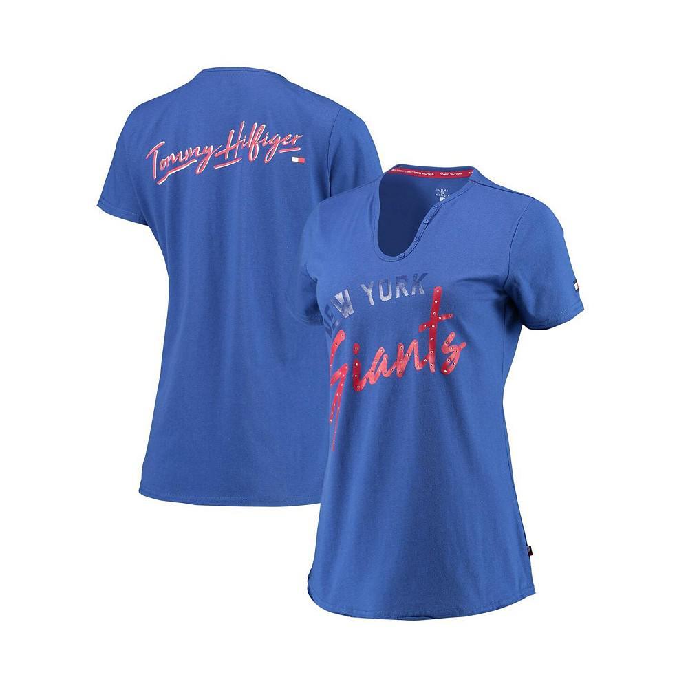 商品Tommy Hilfiger|Women's Royal New York Giants Riley V-Neck T-shirt,价格¥251,第1张图片