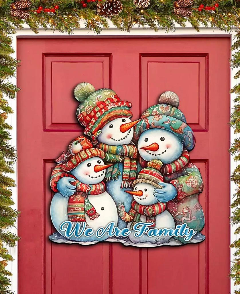 商品Designocracy|Snowman's Family Christmas Wooden Wall Decor Door Decor G. DeBrekht,价格¥989,第2张图片详细描述