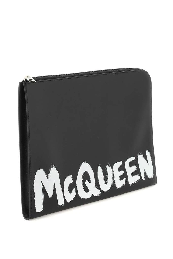 商品Alexander McQueen|'MCQUEEN GRAFFITI' LEATHER DOCUMENT HOLDER POUCH,价格¥1800,第4张图片详细描述