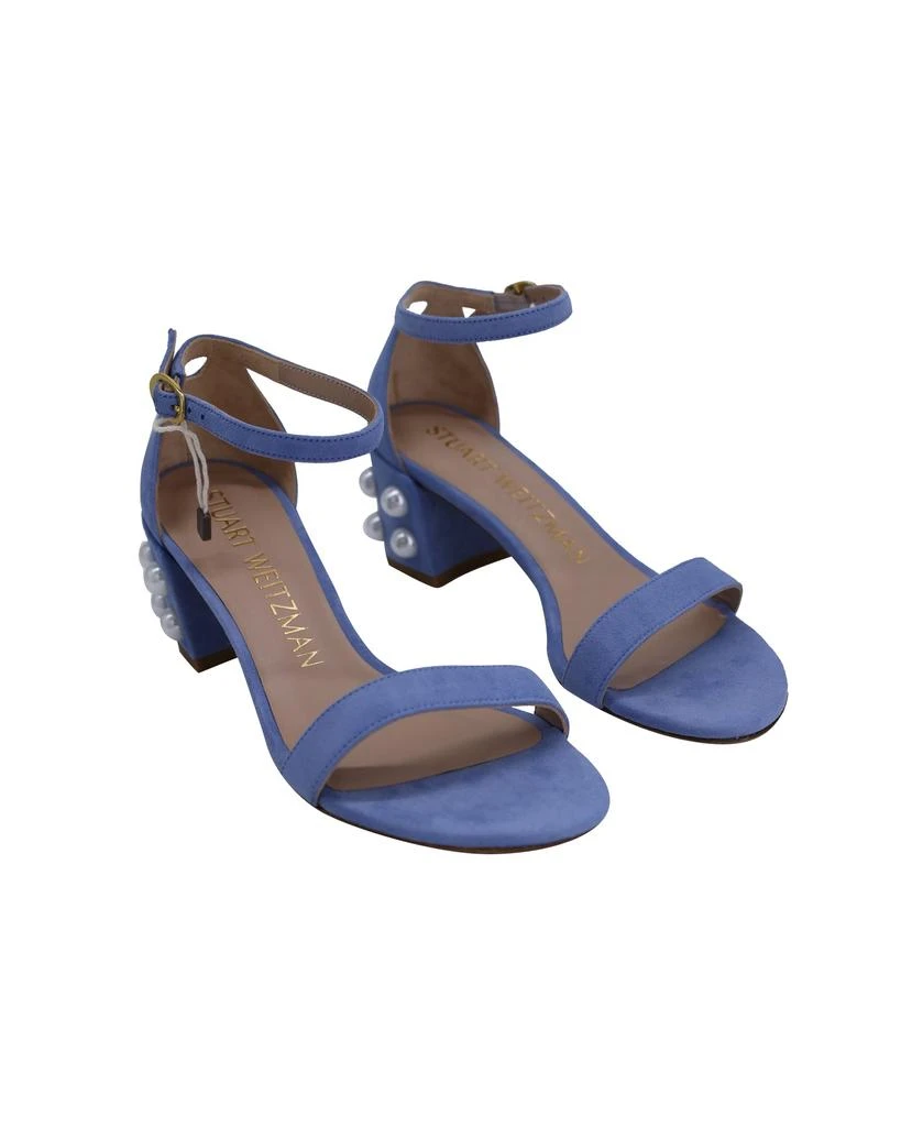 商品[二手商品] Stuart Weitzman|Stuart Weitzman Pearl-Embellished Simple Sandals in Blue Suede,价格¥922,第4张图片详细描述