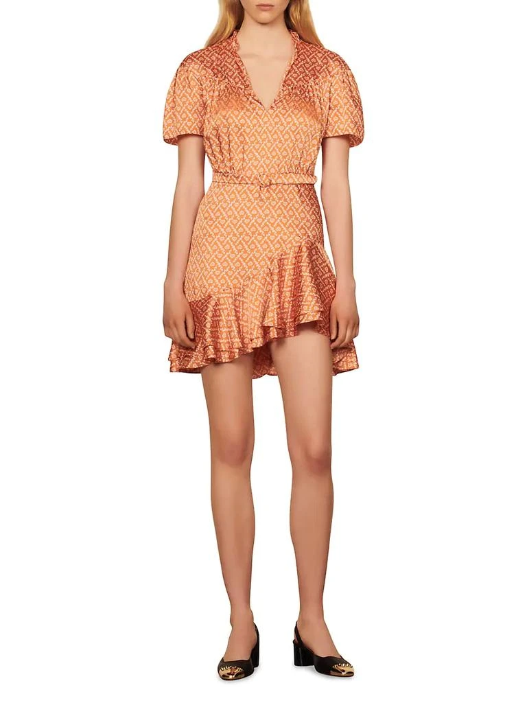 商品Sandro|Suzen Ruffled Heart Mini Dress,价格¥1376,第2张图片详细描述