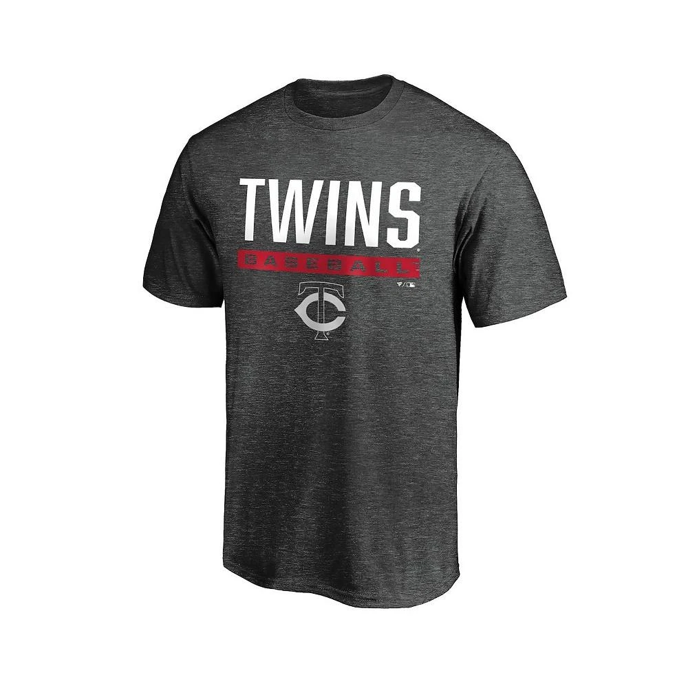 商品Mitchell & Ness|Men's Fanatics Branded Charcoal Minnesota Twins Win Stripe T-shirt,价格¥229,第3张图片详细描述