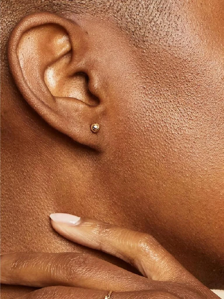 商品Oradina|14K White Solid Gold Have A Ball Studs,价格¥506,第2张图片详细描述