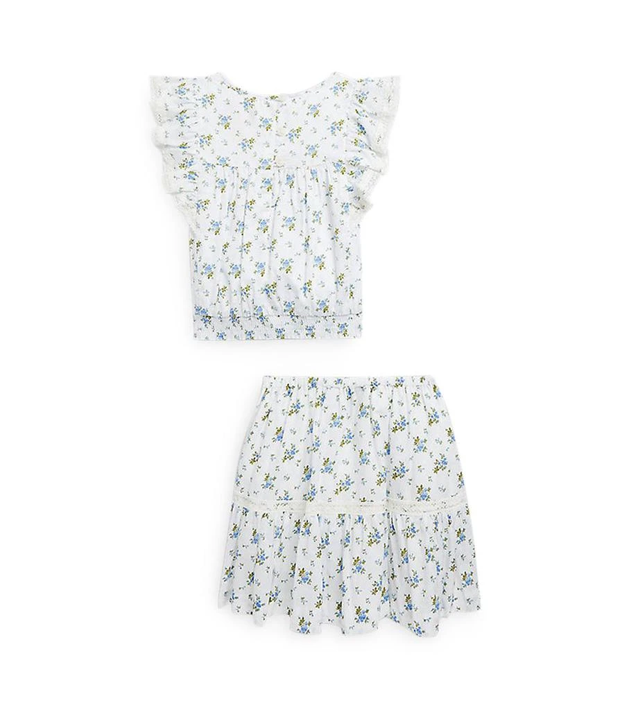商品Ralph Lauren|Girls' Floral Cotton Batiste Top & Skirt Set - Little Kid, Big Kid,价格¥444,第2张图片详细描述