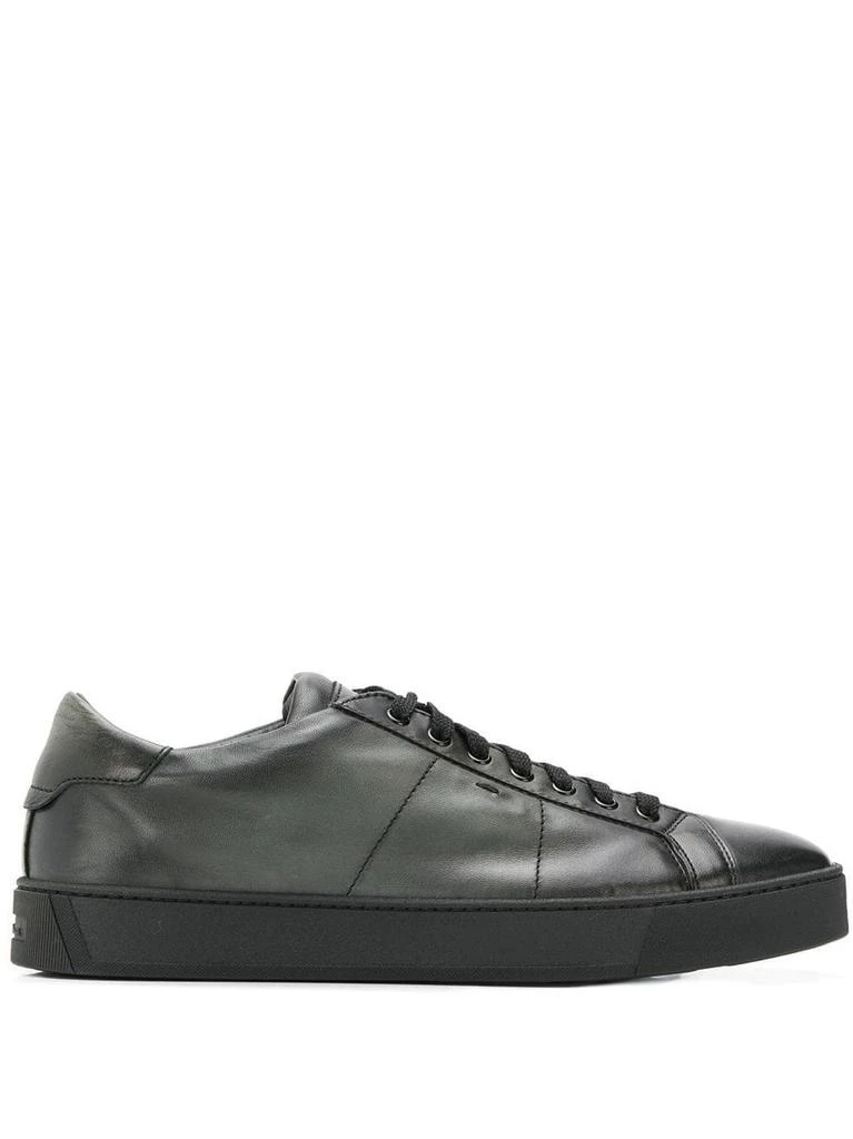 商品Santoni|Santoni Men's Grey Leather Sneakers,价格¥3983,第1张图片