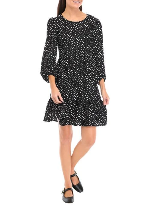 商品Sandra Darren|Darren Womens 3 4 Sleeve Multi Dot Tiered Dress,价格¥206,第1张图片