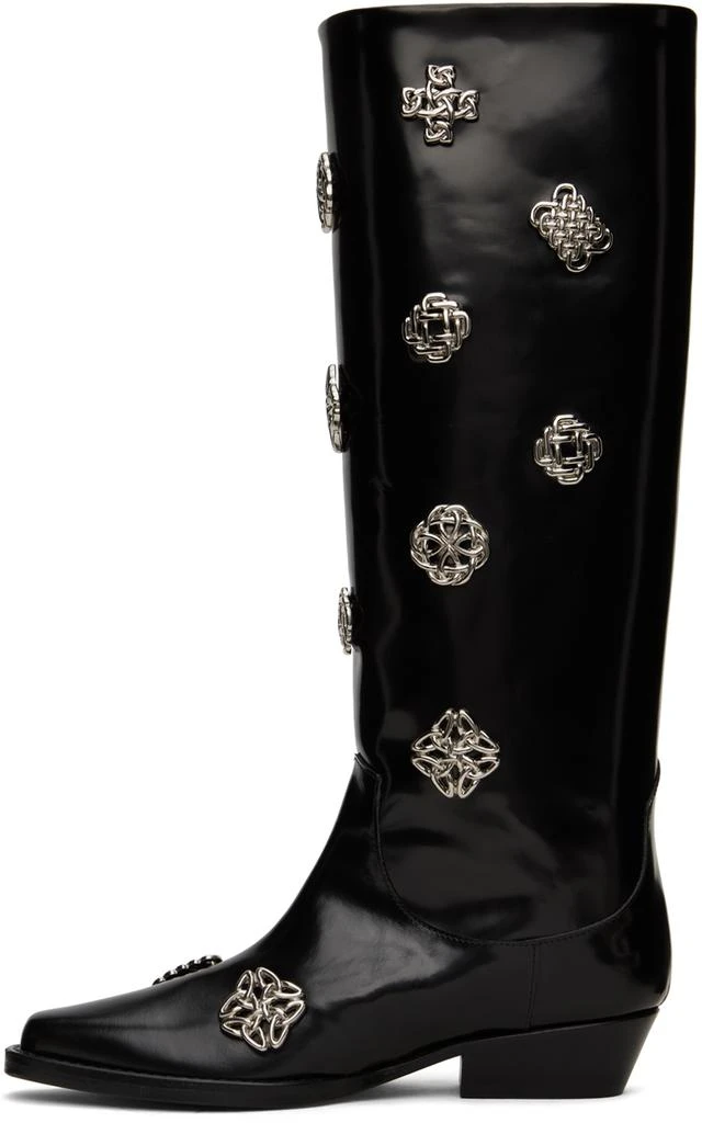 商品Toga Pulla|SSENSE Exclusive Black Embellished Boots,价格¥4791,第3张图片详细描述