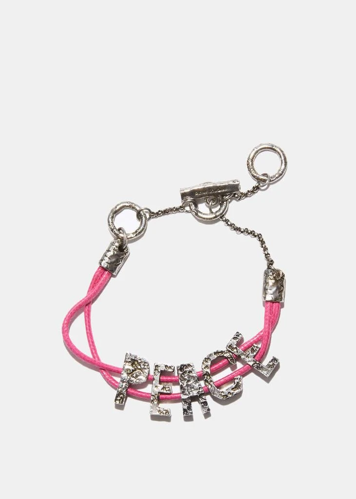 商品Acne Studios|Acne Studios Pink & Silver Peace Bracelet,价格¥1096,第1张图片