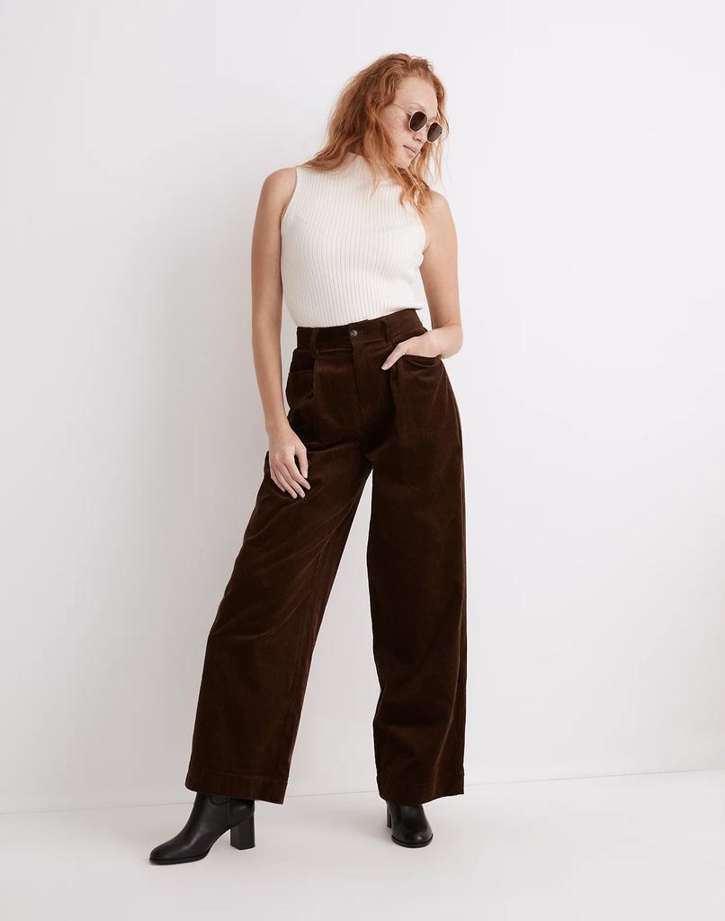 商品Madewell|Corduroy Pleated Wide-Leg Pants,价格¥871,第3张图片详细描述