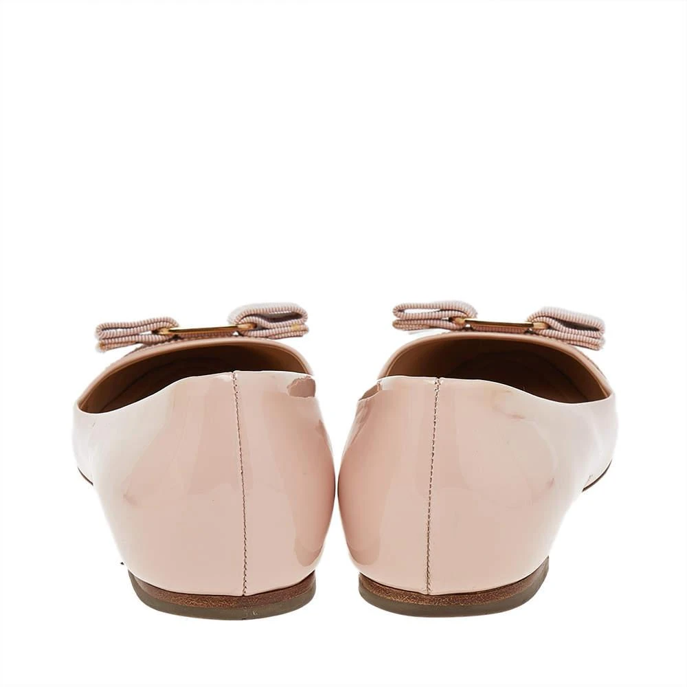 商品[二手商品] Salvatore Ferragamo|Salvatore Ferragamo Pink Patent Leather Vara Bow Ballet Flats Size 35.5,价格¥843,第5张图片详细描述