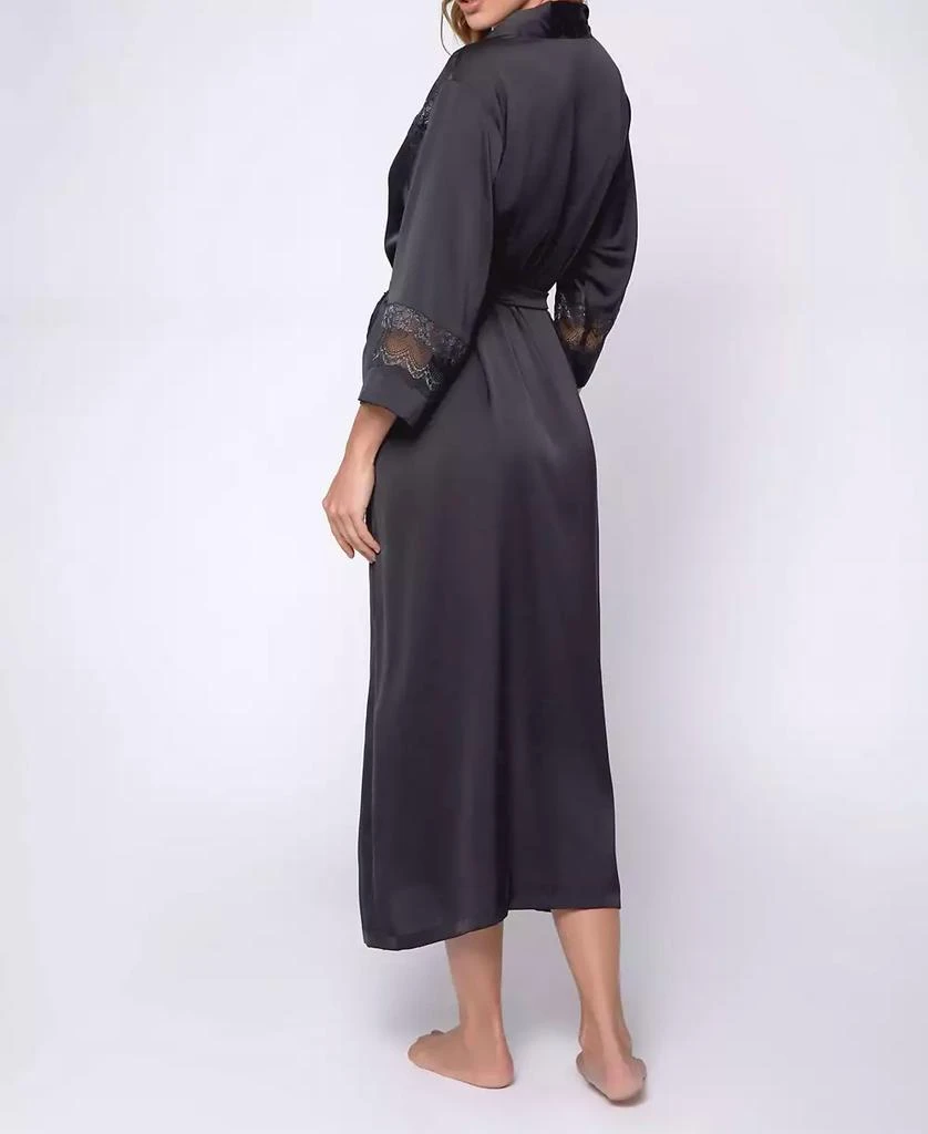 商品iCollection|Women's Silky Stretch Satin Long Robe with Lace Trims,价格¥642,第2张图片详细描述