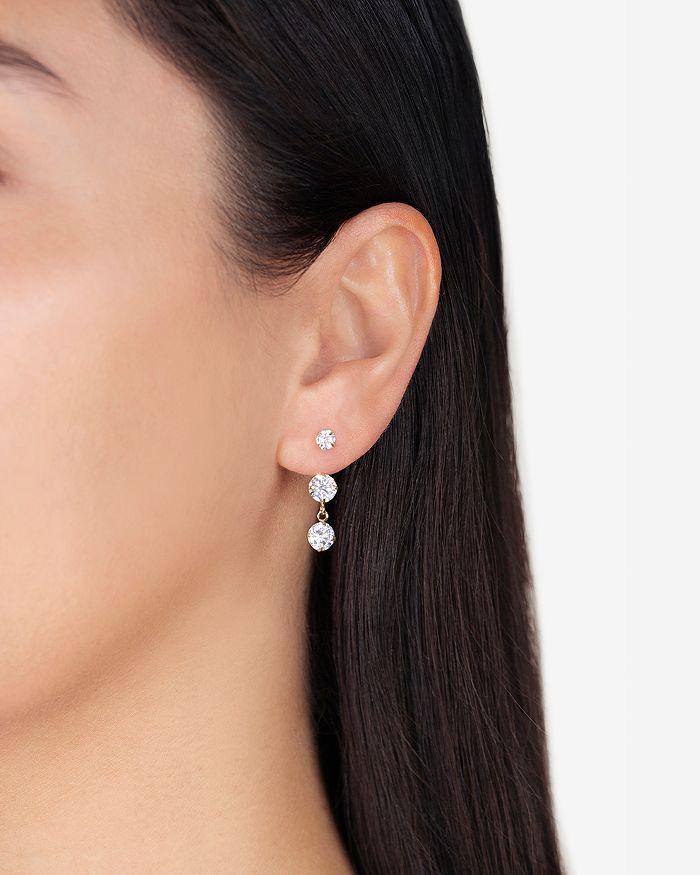 商品Shashi|Versailles Cubic Zirconia Linear Drop Earrings in 14K Gold Plated Sterling Silver,价格¥477,第4张图片详细描述