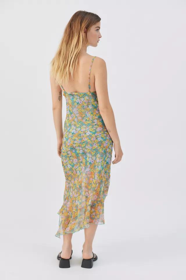 UO Shreen Asymmetrical Floral Midi Dress商品第2张图片规格展示