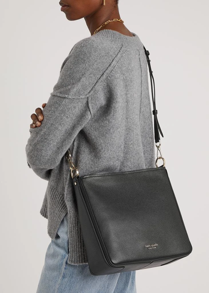 商品Kate Spade|Hudson large black leather hobo bag,价格¥1825,第5张图片详细描述