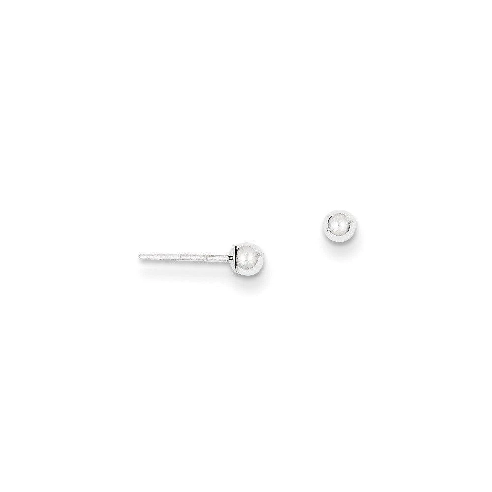 商品Jewelry|14k White Gold Polished 3mm Ball Post Earrings,价格¥247,第1张图片