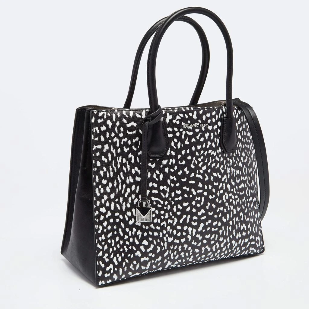 商品[二手商品] Michael Kors|Michael Kors Black/White Leopard Print Leather Large Mercer Tote,价格¥1403,第3张图片详细描述