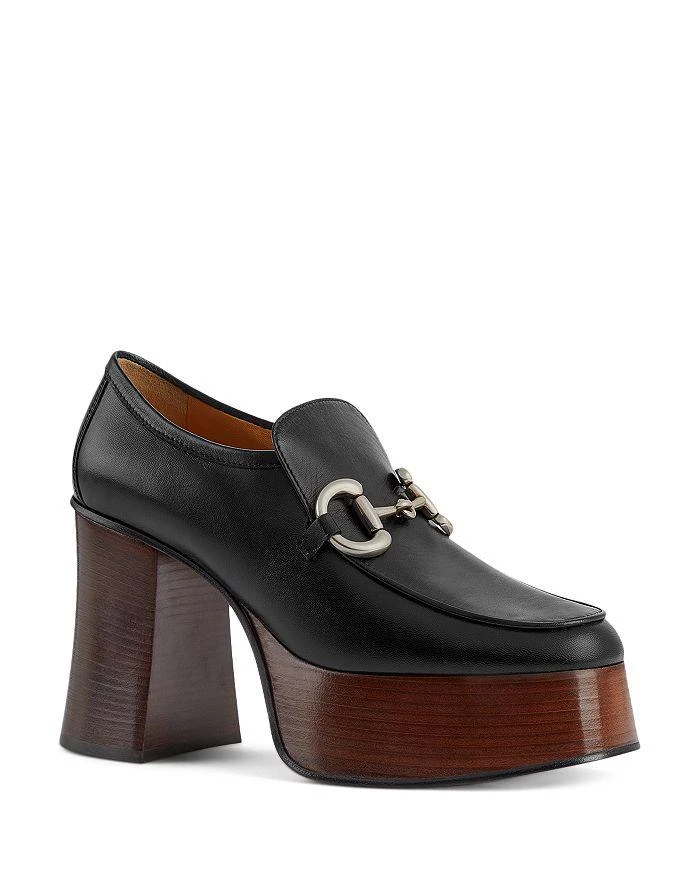 商品Gucci|Women's Horsebit Platform Loafers,价格¥8879,第1张图片