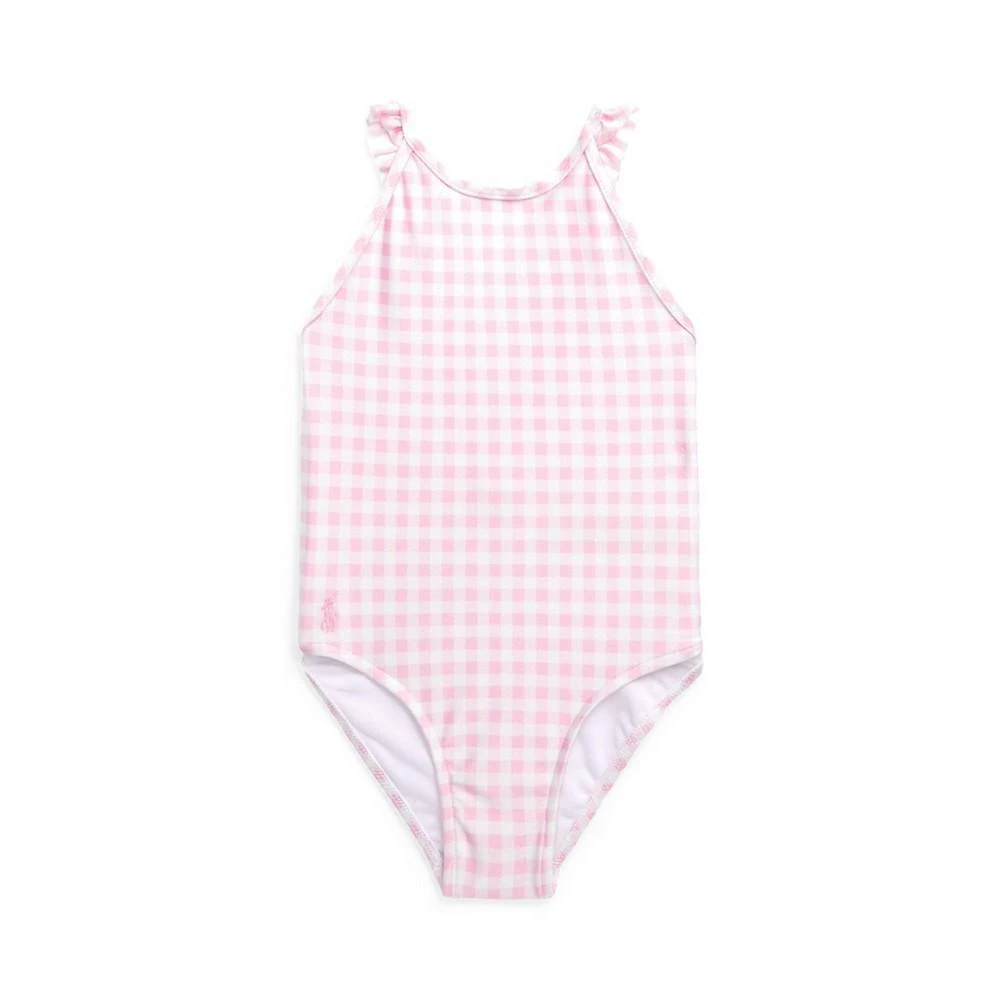 商品Ralph Lauren|Baby Girls Gingham Ruffled One Piece Swimsuit,价格¥97,第1张图片