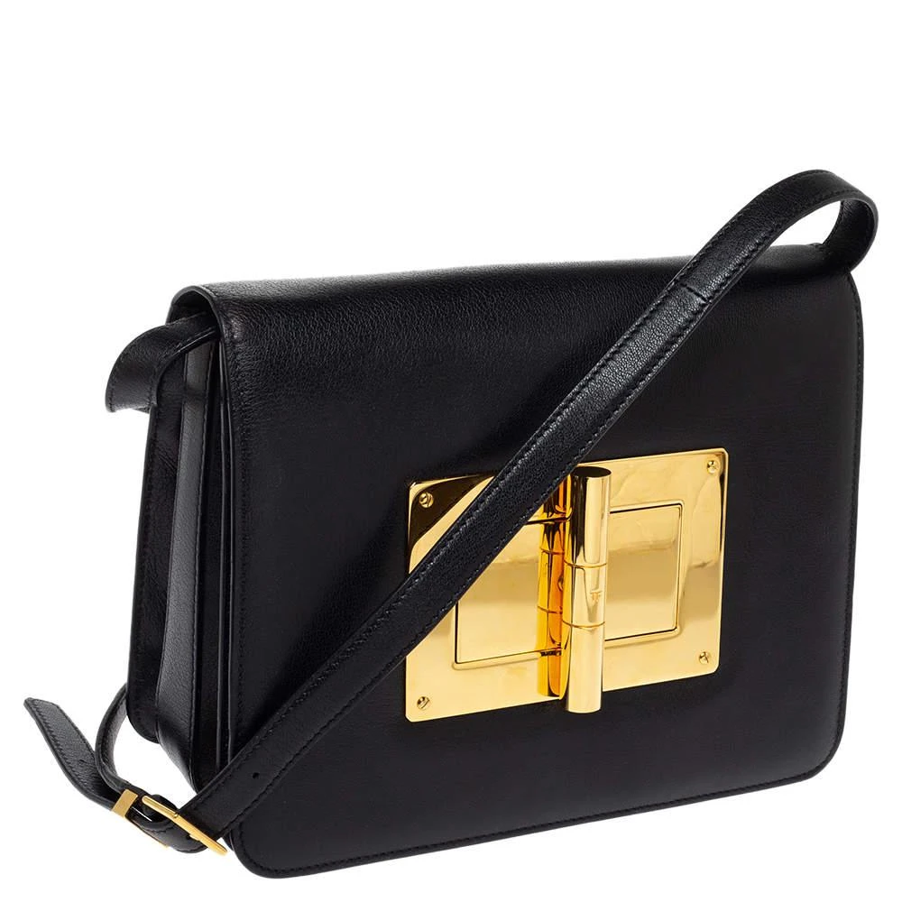 商品[二手商品] Tom Ford|Tom Ford Black Leather Large Natalia Shoulder Bag,价格¥5181,第3张图片详细描述