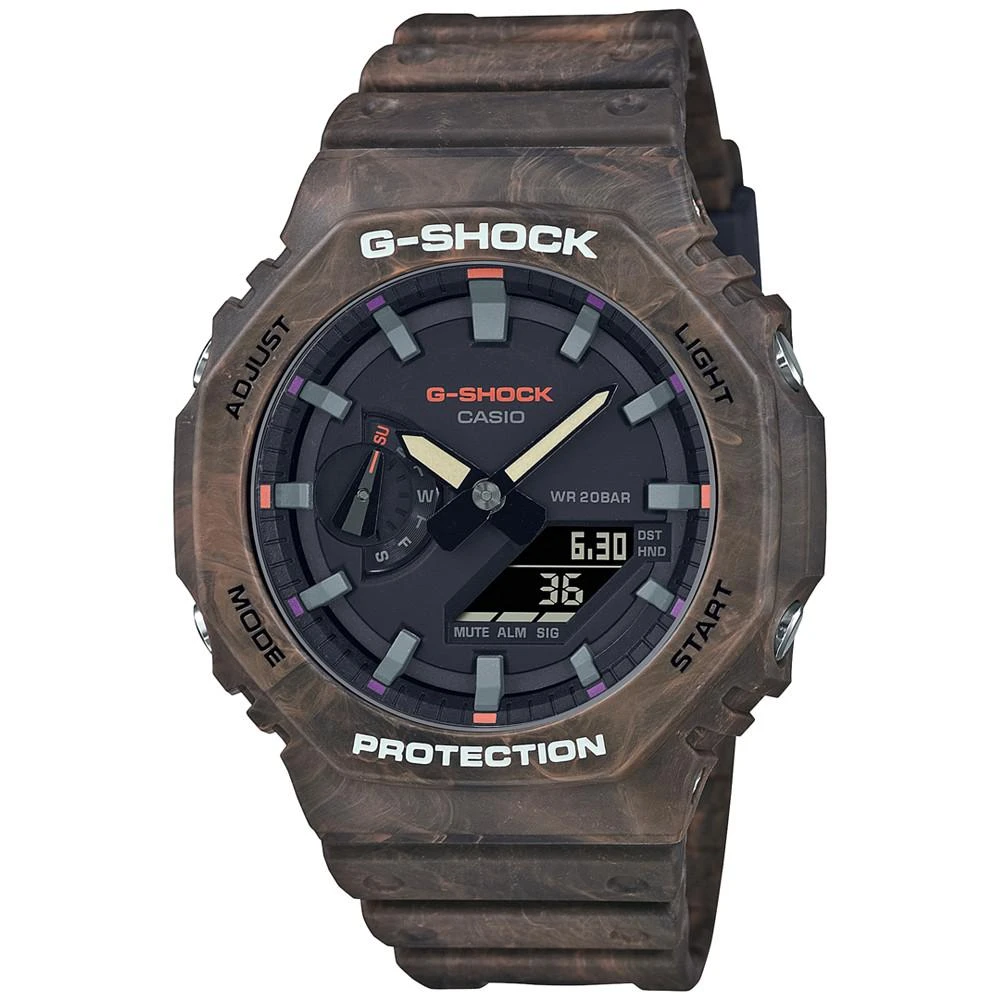 商品G-Shock|Men's Analog Digital Brown Resin Strap Watch 45mm,价格¥673,第1张图片