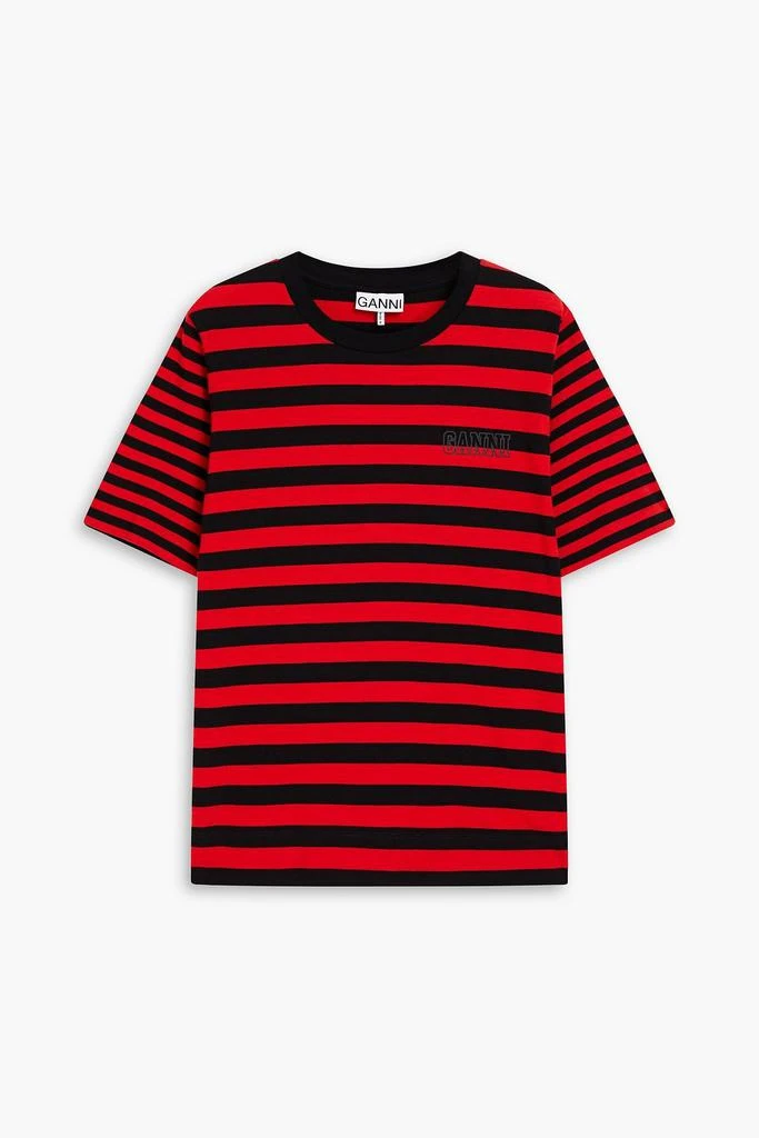 商品Ganni|Striped organic cotton-jersey T-shirt,价格¥315,第3张图片详细描述