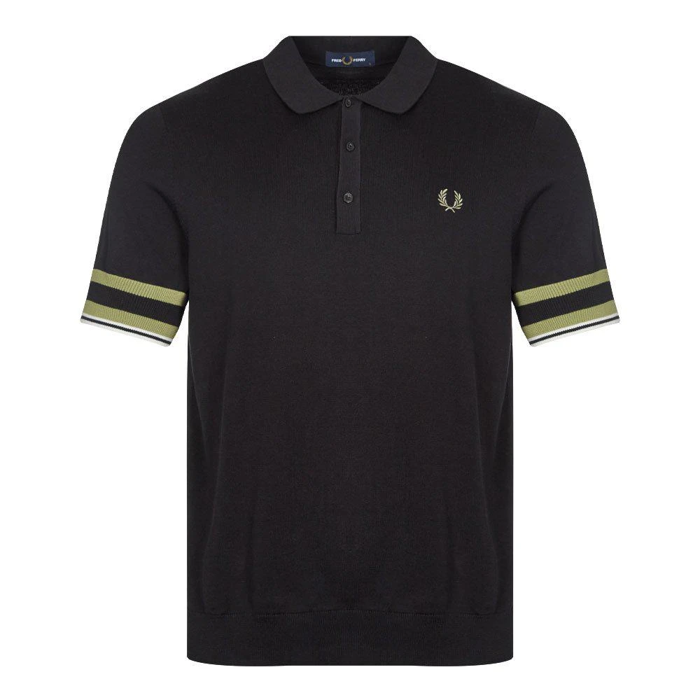 商品Fred Perry|Fred Perry S/S Bold Cuff Knitted Polo - Black,价格¥524,第1张图片