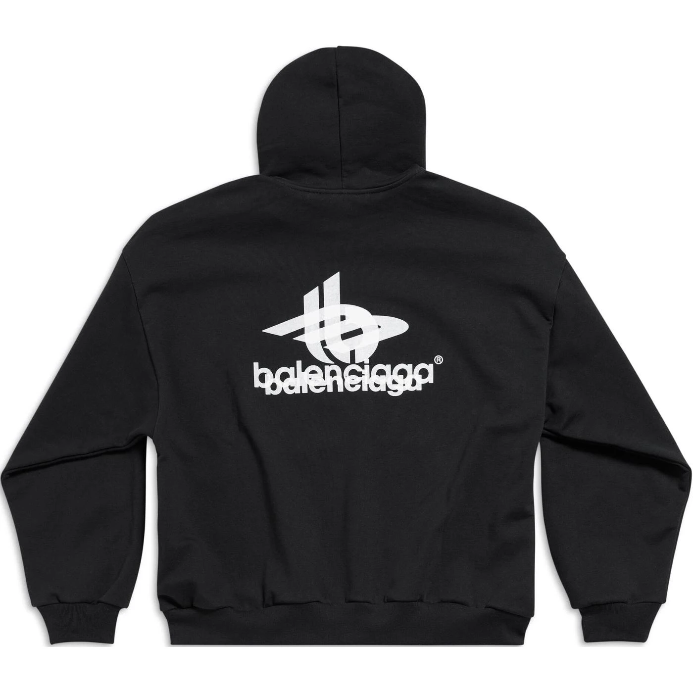 商品[国内直发] Balenciaga|巴黎世家 字母Logo印花连帽直筒卫衣 常规版型 男款 黑色,价格¥3721,第9张图片详细描述