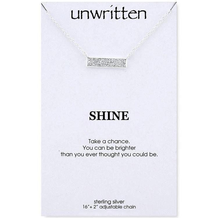 商品Unwritten|Crystal Bar Pendant Necklace in Sterling Silver,价格¥105,第1张图片