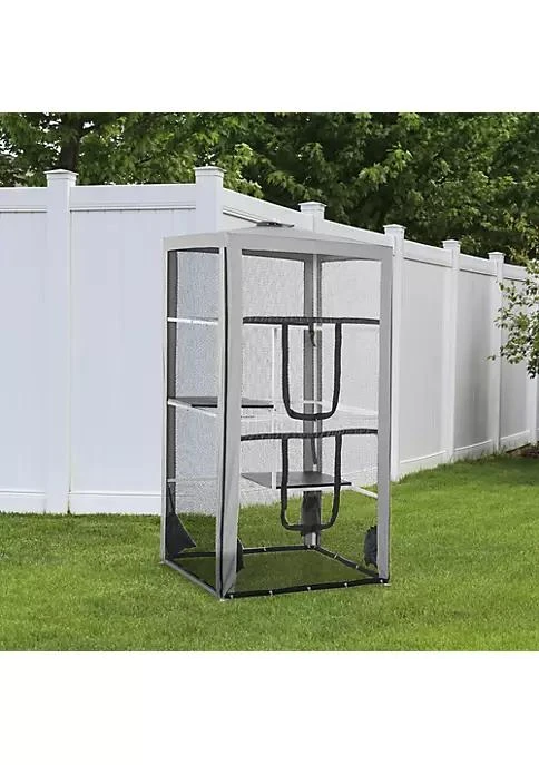 商品belk|Outdoor Cat Enclosure Catio Indoor Playpen With 3 Platforms Door 4 Sandbags 39 L X 39 W X 79 H,价格¥1207,第2张图片详细描述