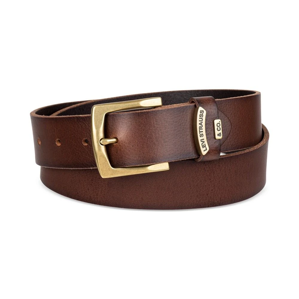 商品Levi's|Men's Gold Buckle Leather Belt,价格¥94,第1张图片