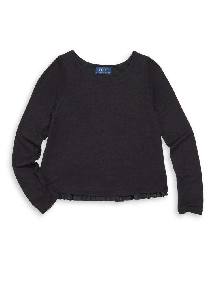 商品Ralph Lauren|Toddler's, Little Girl's & Girl's Pleated-Hem Jersey Top,价格¥110,第1张图片