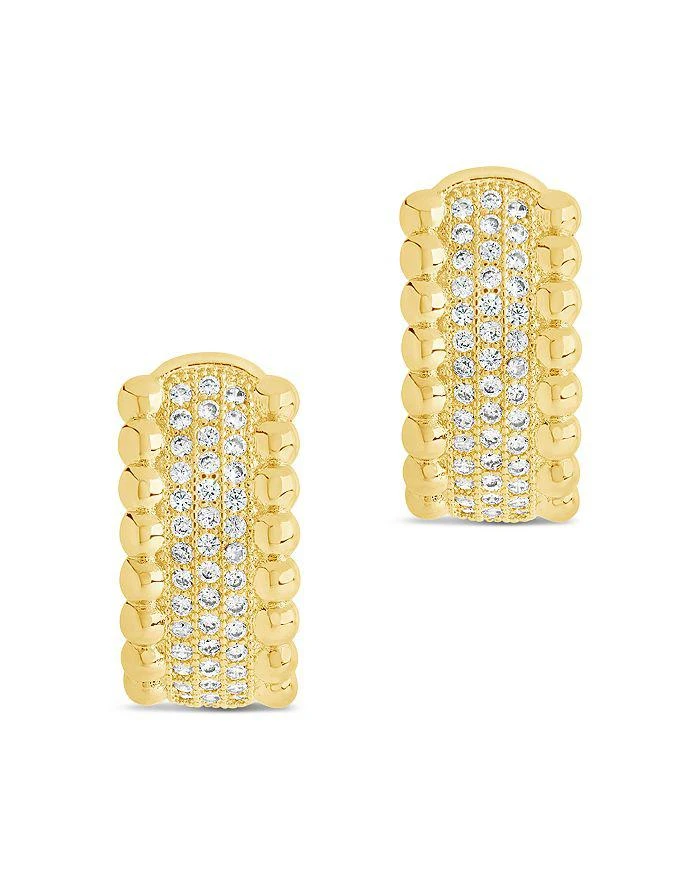 商品Sterling Forever|Ellerie Pavé Hoop Earrings in 14K Gold Plated,价格¥276,第4张图片详细描述