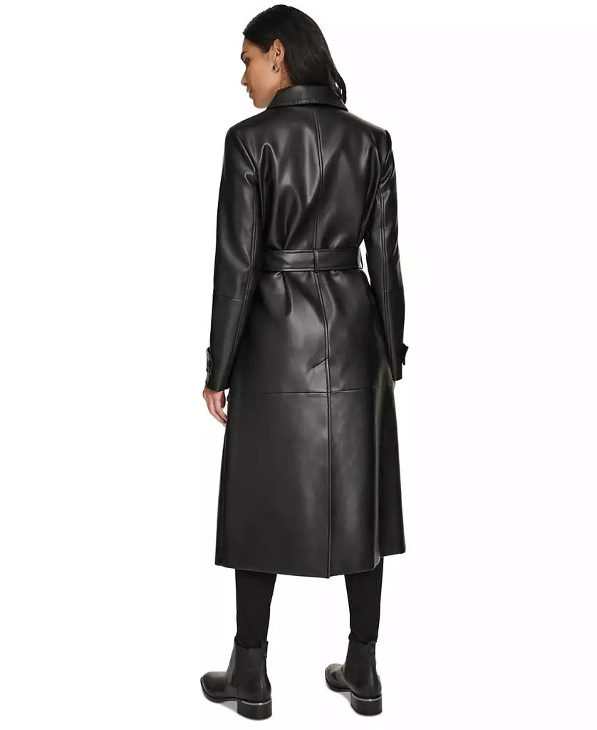 商品Calvin Klein|Women's Belted Faux-Leather Trench Coat,价格¥599,第2张图片详细描述