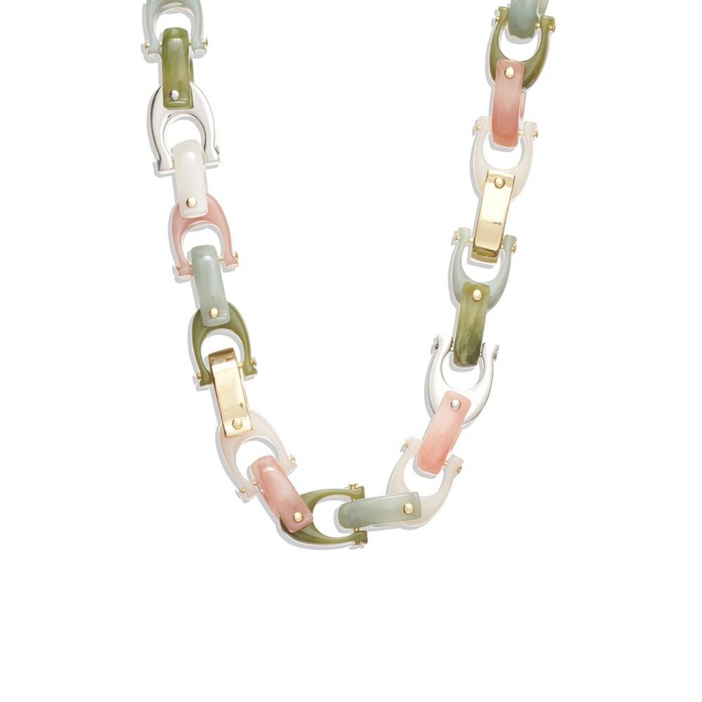 Two-Tone Signature Resin Collar Necklace商品第1张图片规格展示