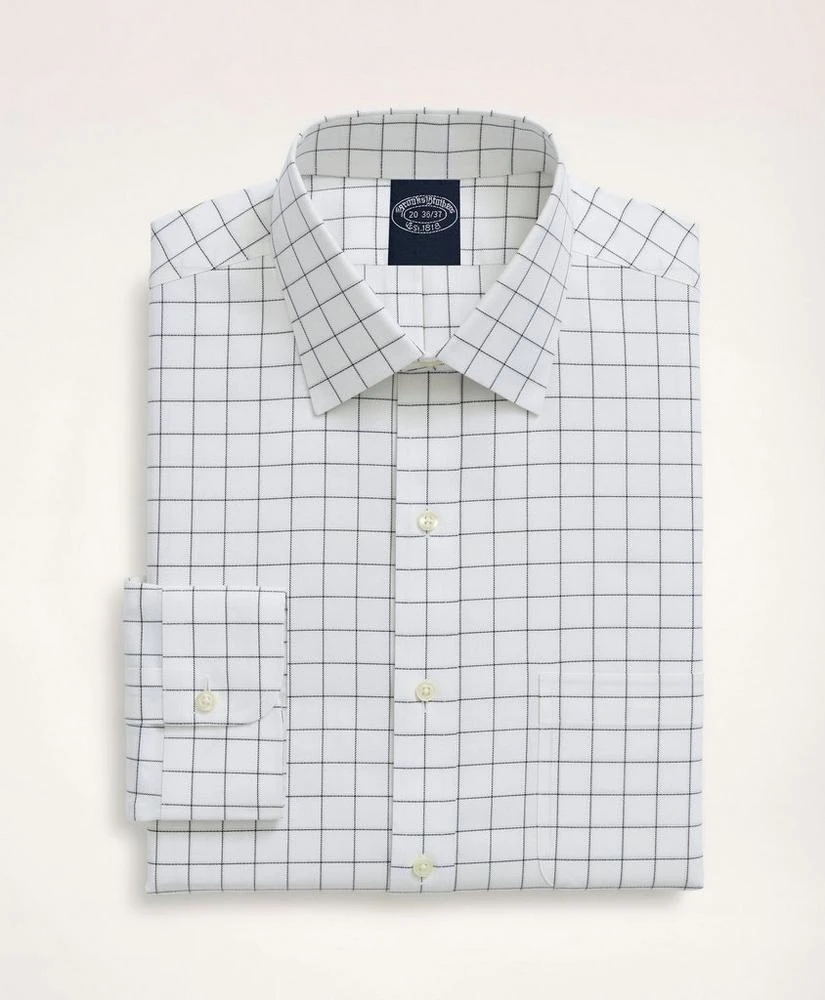 商品Brooks Brothers|Stretch Big & Tall Dress Shirt, Non-Iron Herringbone Ainsley Collar,价格¥1218,第3张图片详细描述