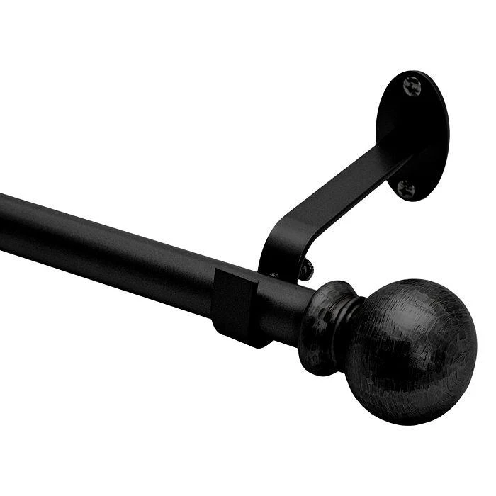 商品Elrene Home Fashions|Farmhouse Adjustable Curtain Rod with Hammered Ball Finials, 48"-86",价格¥416,第1张图片详细描述