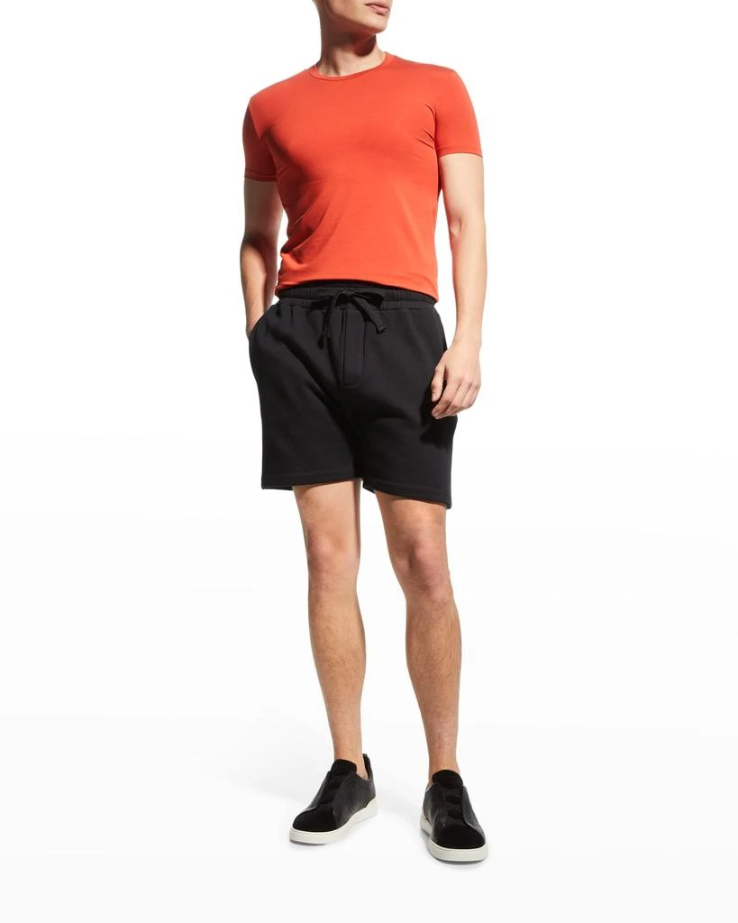 商品Zegna|Men's Solid Cotton Shorts,价格¥359,第3张图片详细描述