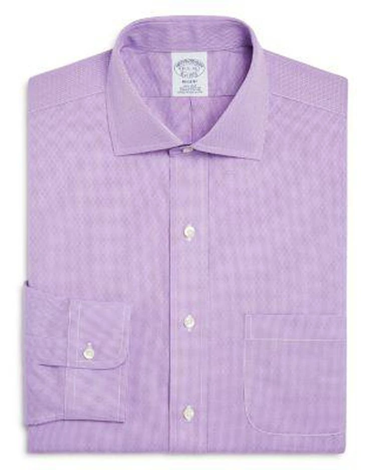 商品Brooks Brothers|Regent Diamond Weave Micro Houndstooth Classic Fit Dress Shirt,价格¥368,第1张图片