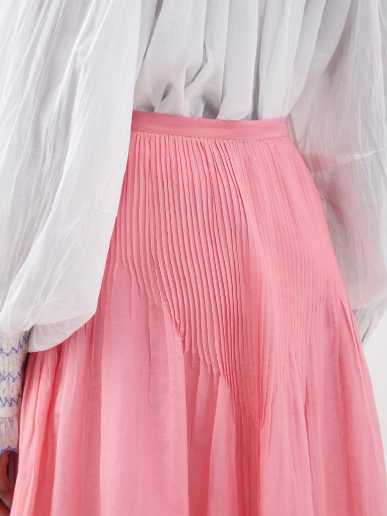 商品Thierry Colson|Verde pintucked cotton midi skirt,价格¥2846,第5张图片详细描述
