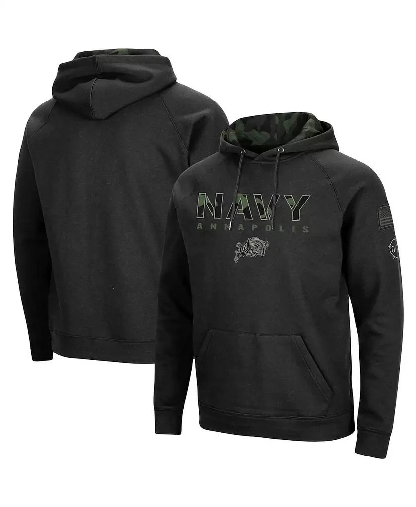 商品Colosseum|Men's Black Navy Midshipmen OHT Military-Inspired Appreciation Camo Pullover Hoodie,价格¥361,第1张图片