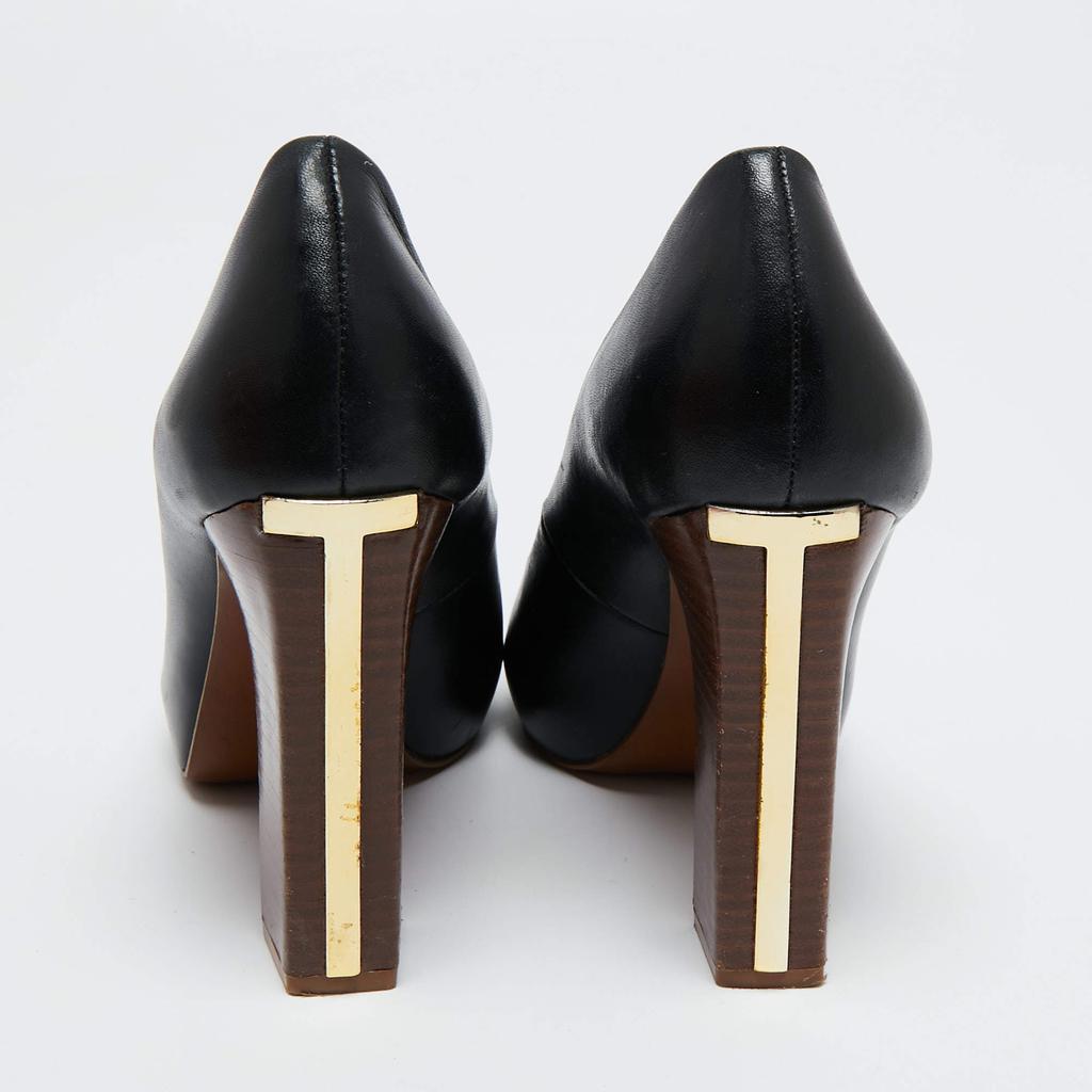 商品[二手商品] Tory Burch|Tory Burch Black Leather Cantrelle Pumps Size 37.5,价格¥1786,第7张图片详细描述