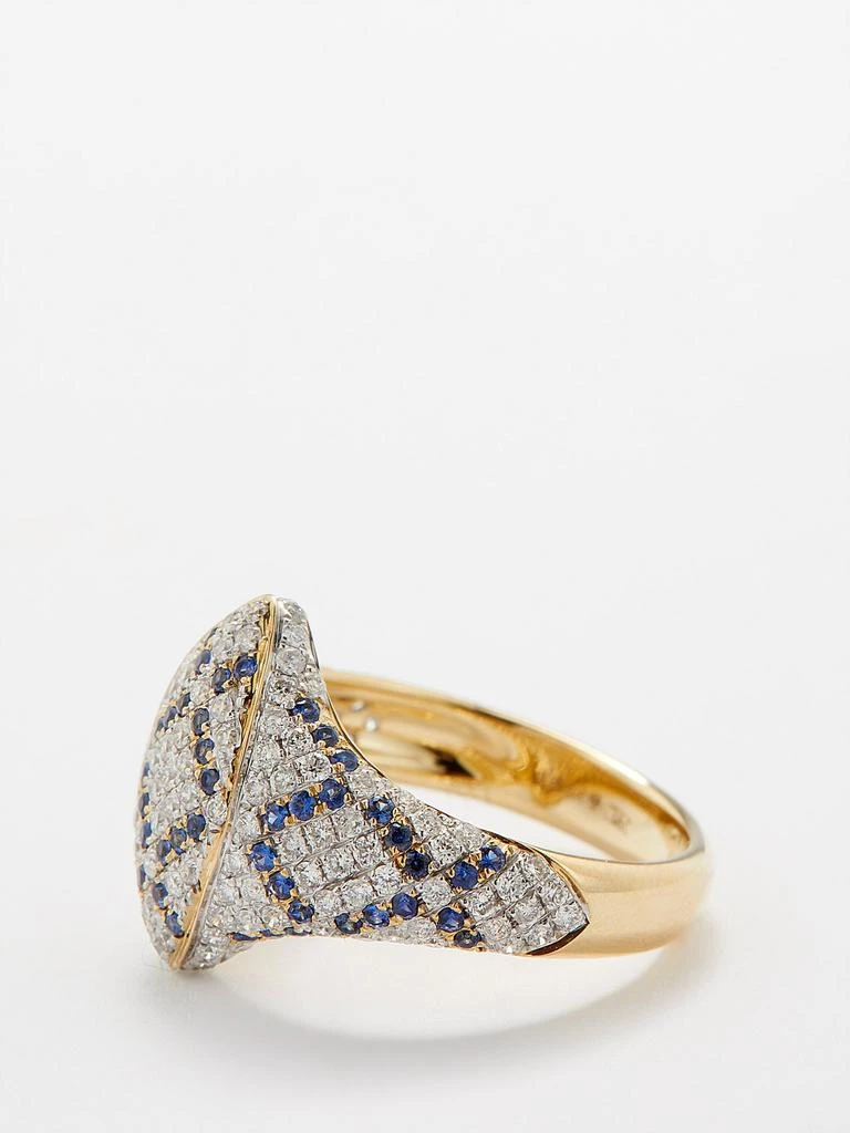 商品Yvonne Léon|Signet diamond, sapphire & 9kt gold ring,价格¥26389,第5张图片详细描述